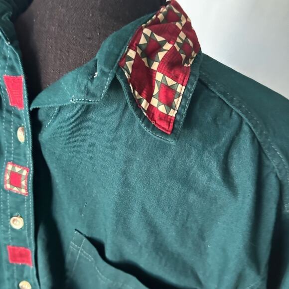 Haiks Teal Long-Sleeve Western Button-Up Shirt – Vintage - Picture 7 of 8